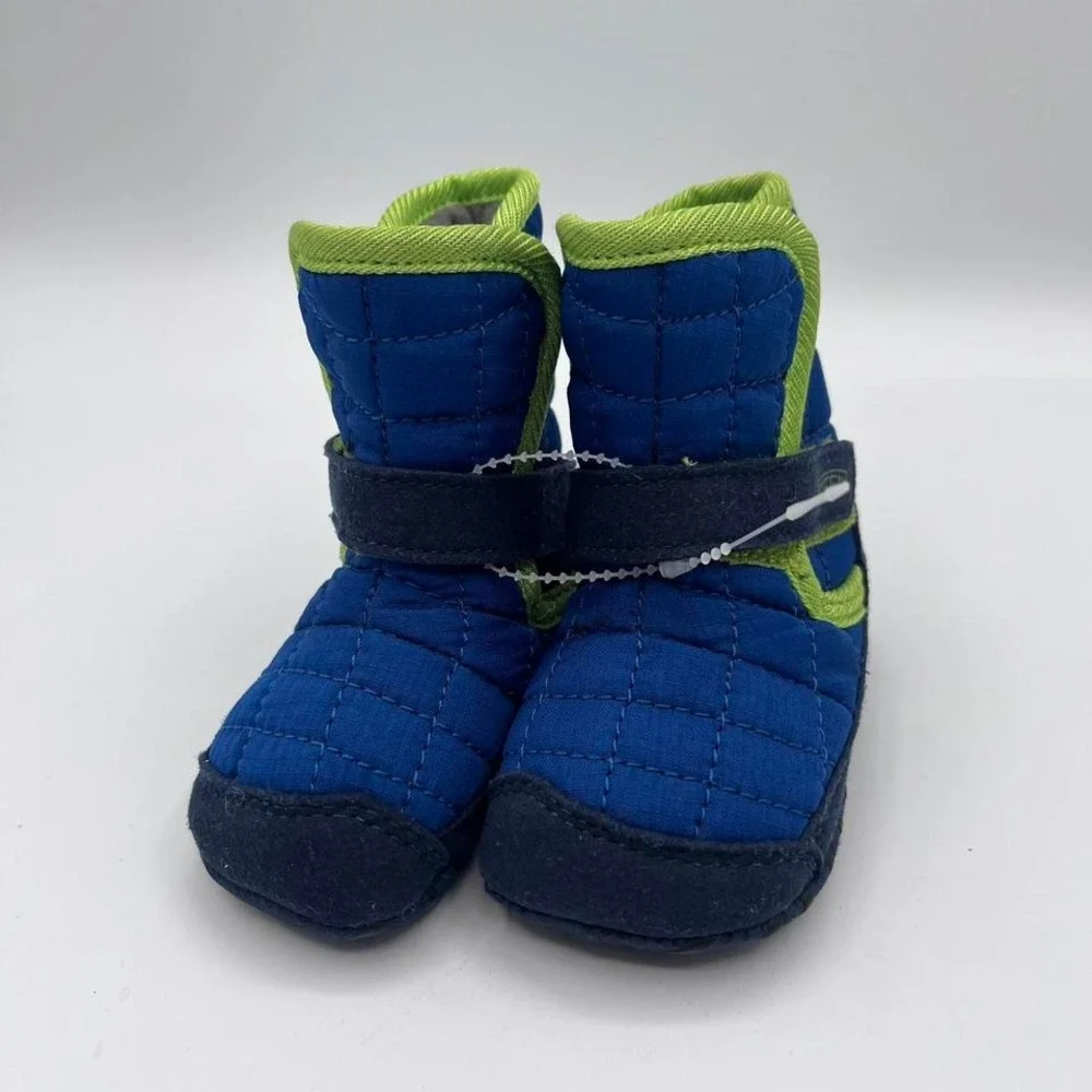 KEEN Baby Booties Size 6M Blue Green Soft‎ Sole Crib Shoes Infant Warm Quilted